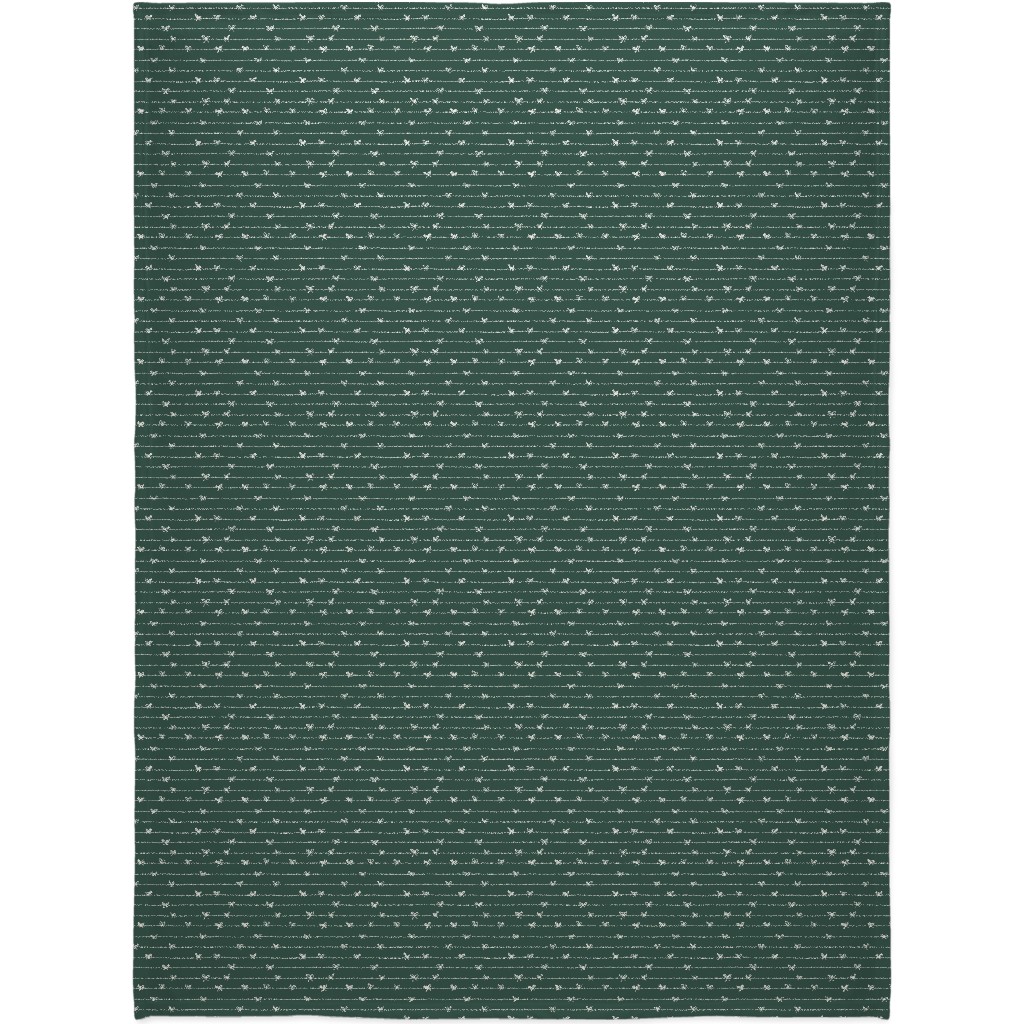 Christmas Ribbons and Bows Blanket, Fleece, 60x80, Green