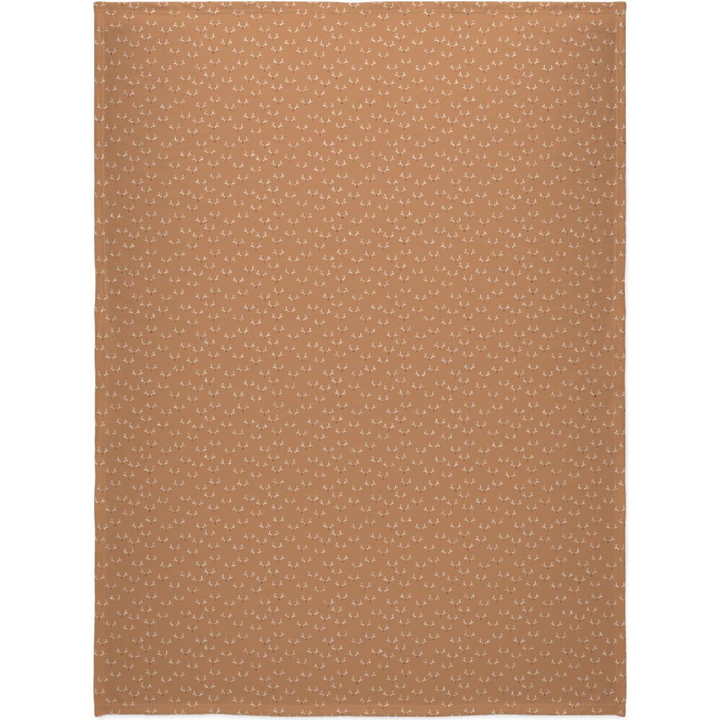Festive Reindeer Christmas - Mustard Blanket, Fleece, 60x80, Orange, Orange