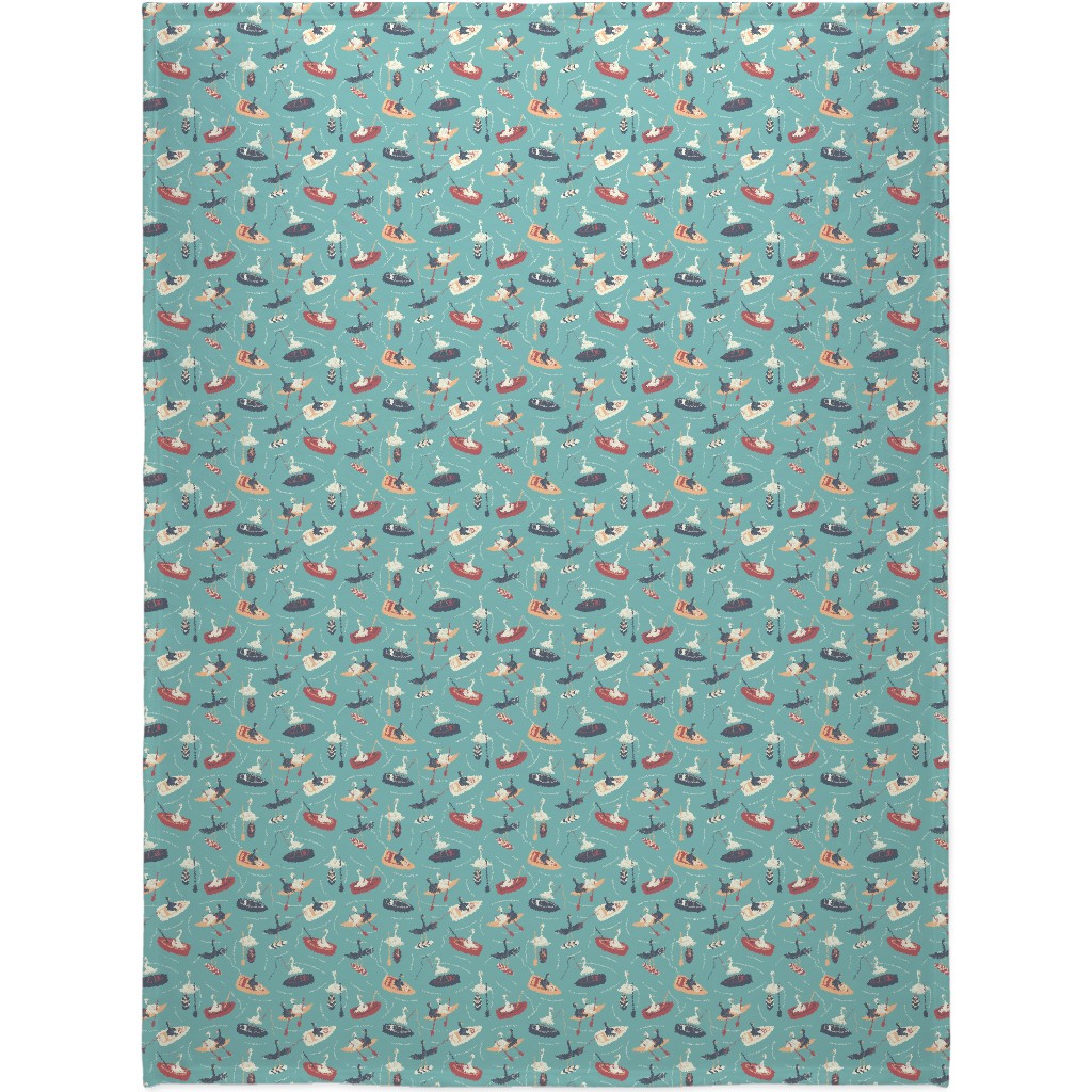 Lake Birds Doing Lake Things - Multicolor Blanket, Fleece, 60x80, Multicolor