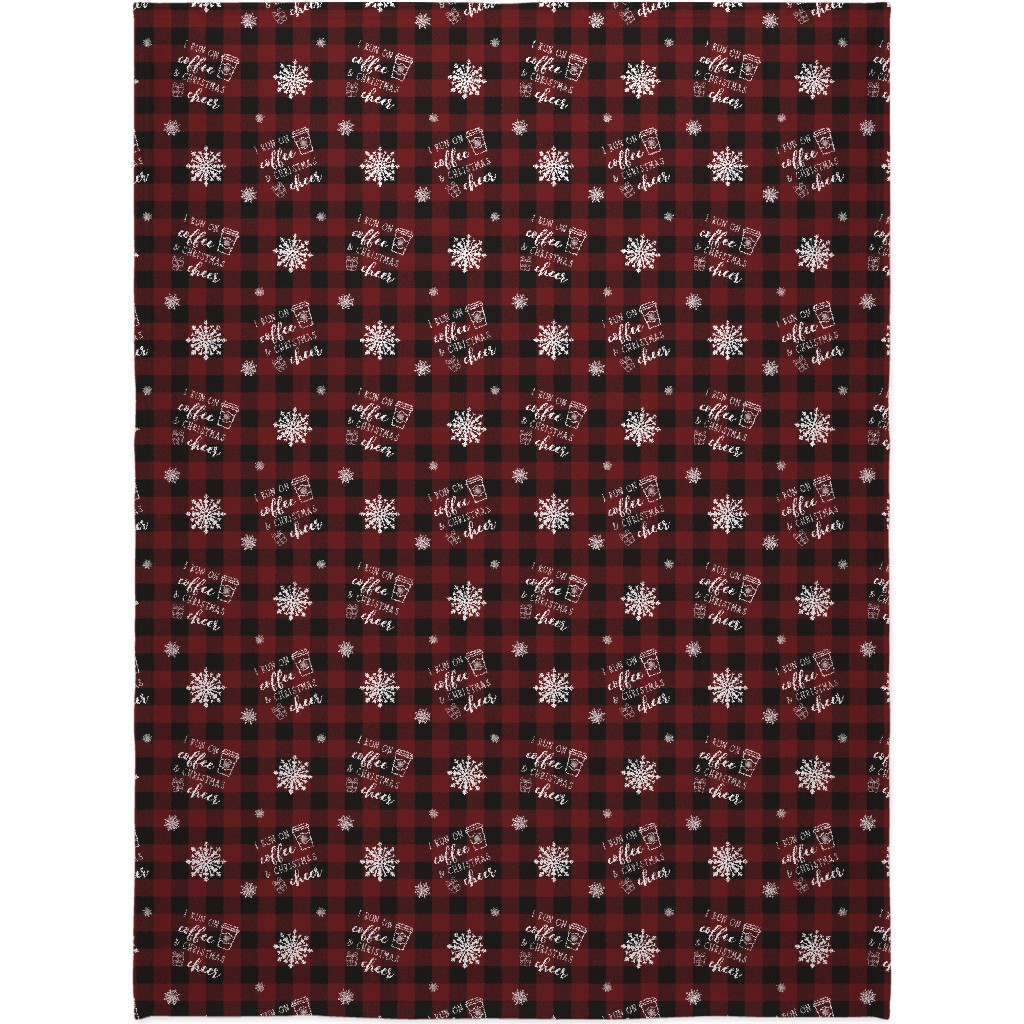 Coffee and Christmas Cheer Blanket, Fleece, 60x80, Red