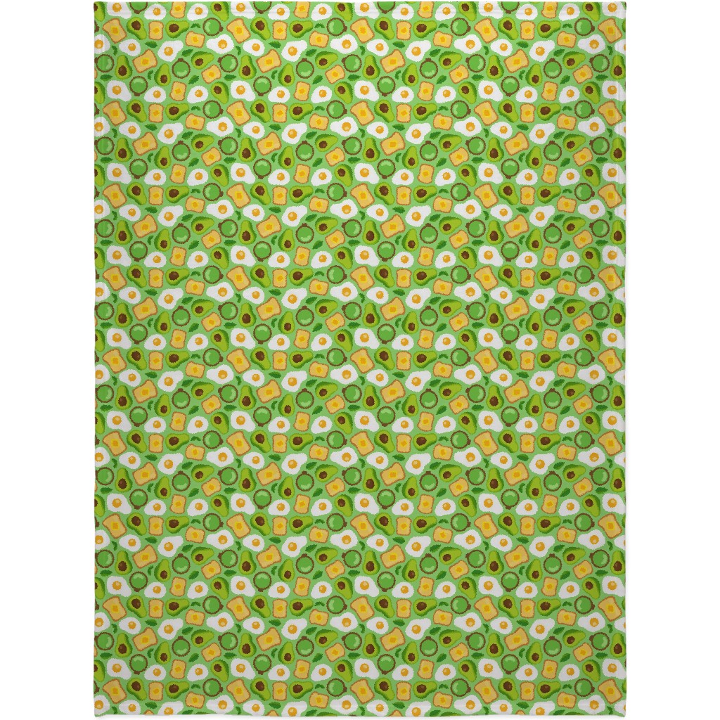 Deconstructed Avocado Toast - Green Blanket, Fleece, 60x80, Green, Classic Green
