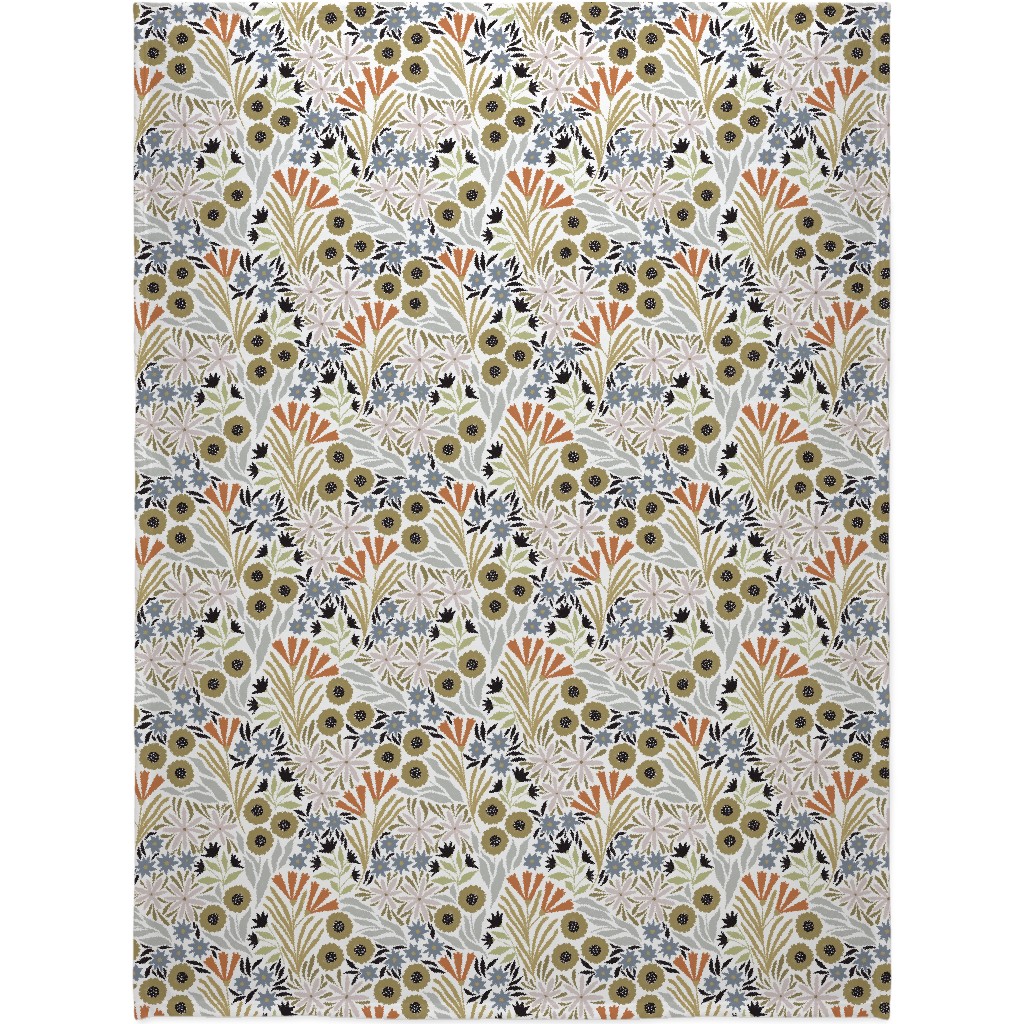 Adeline Floral - Muted Multi Blanket, Fleece, 60x80, Multicolor