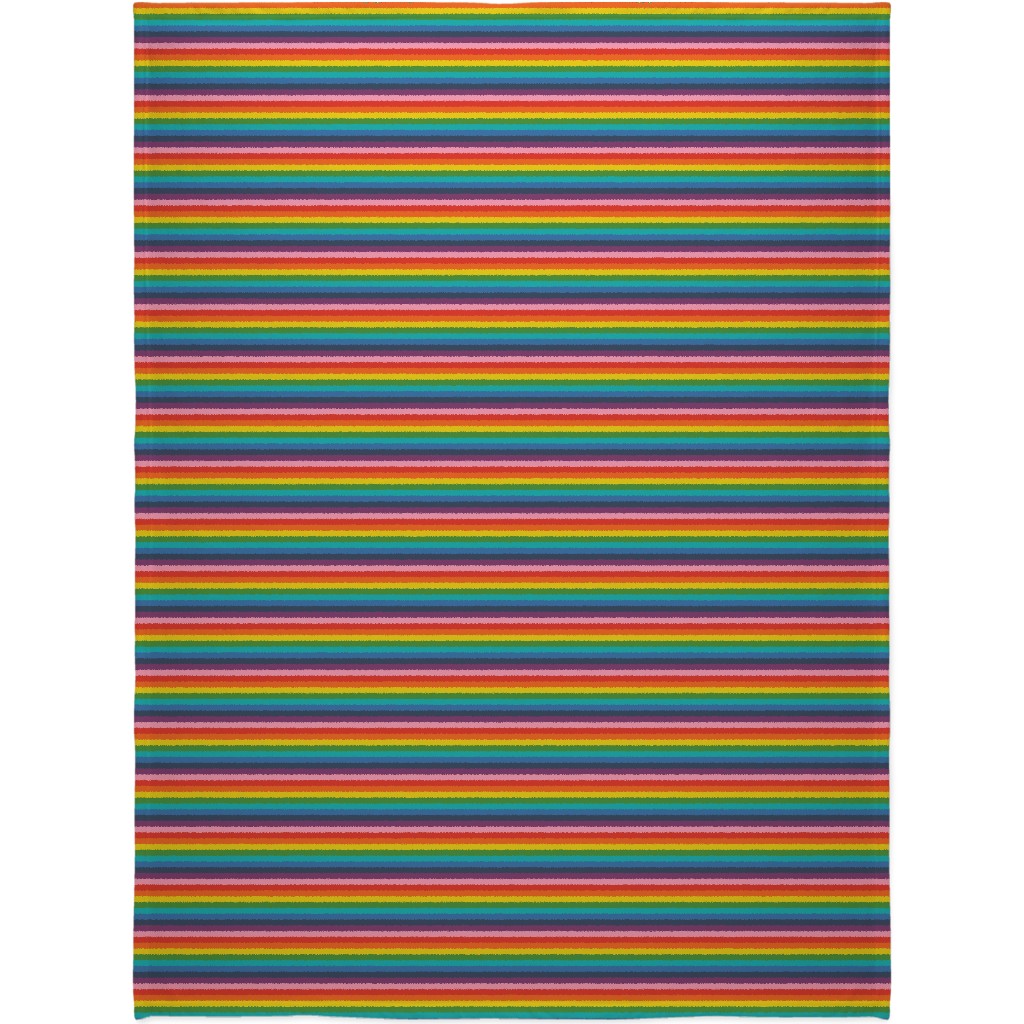 Colorful Live - Rainbow Stripe Blanket, Fleece, 60x80, Multicolor