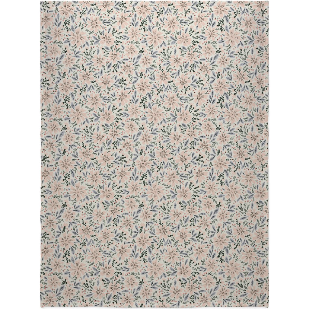 Flora - Pink Blanket, Fleece, 60x80, Pink, Bright Pink