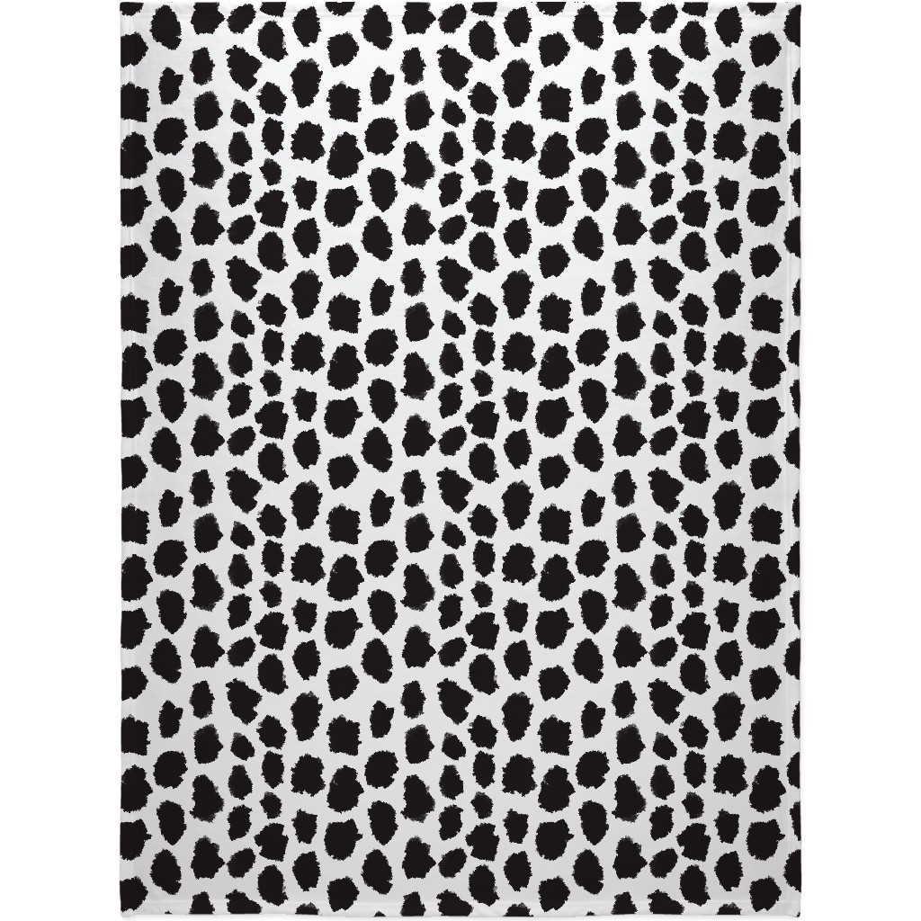 Juno - Black & White Blanket, Fleece, 60x80, Black