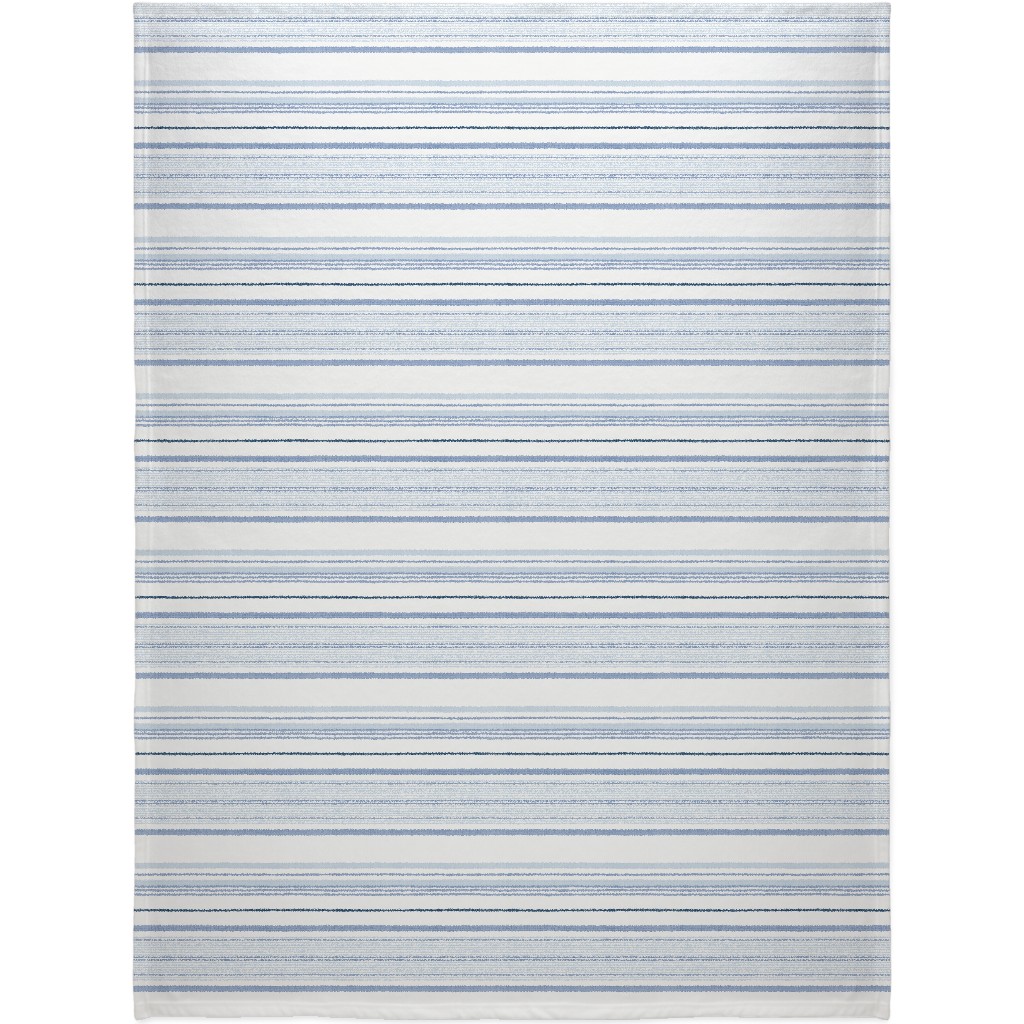 Double Anderson Stripe - Blue Blanket, Fleece, 60x80, Blue