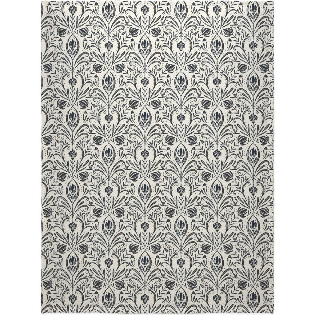 Rochelle Blanket, Fleece, 60x80, Beige, Antique White