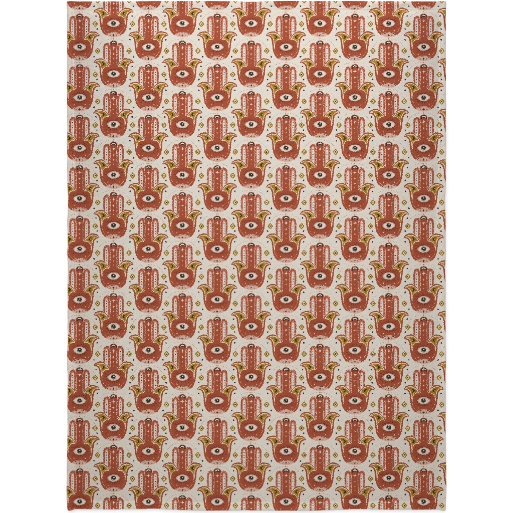 Good Fortune - Terracotta Blanket, Fleece, 60x80, Orange, Orange