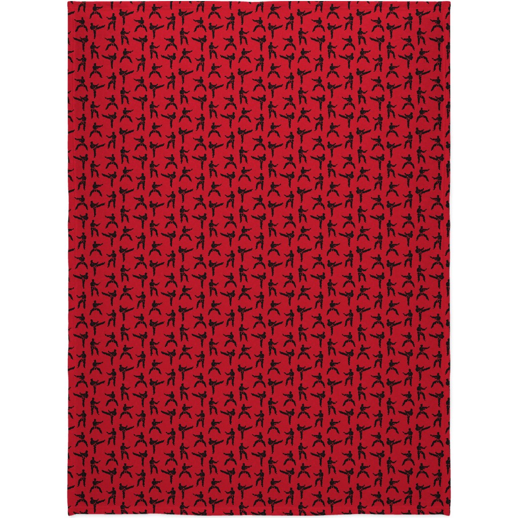Karate Martial Arts Blanket, Fleece, 60x80, Red, Radish