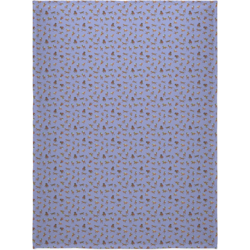 Horses Running Blanket, Fleece, 60x80, Purple, Sea Swell