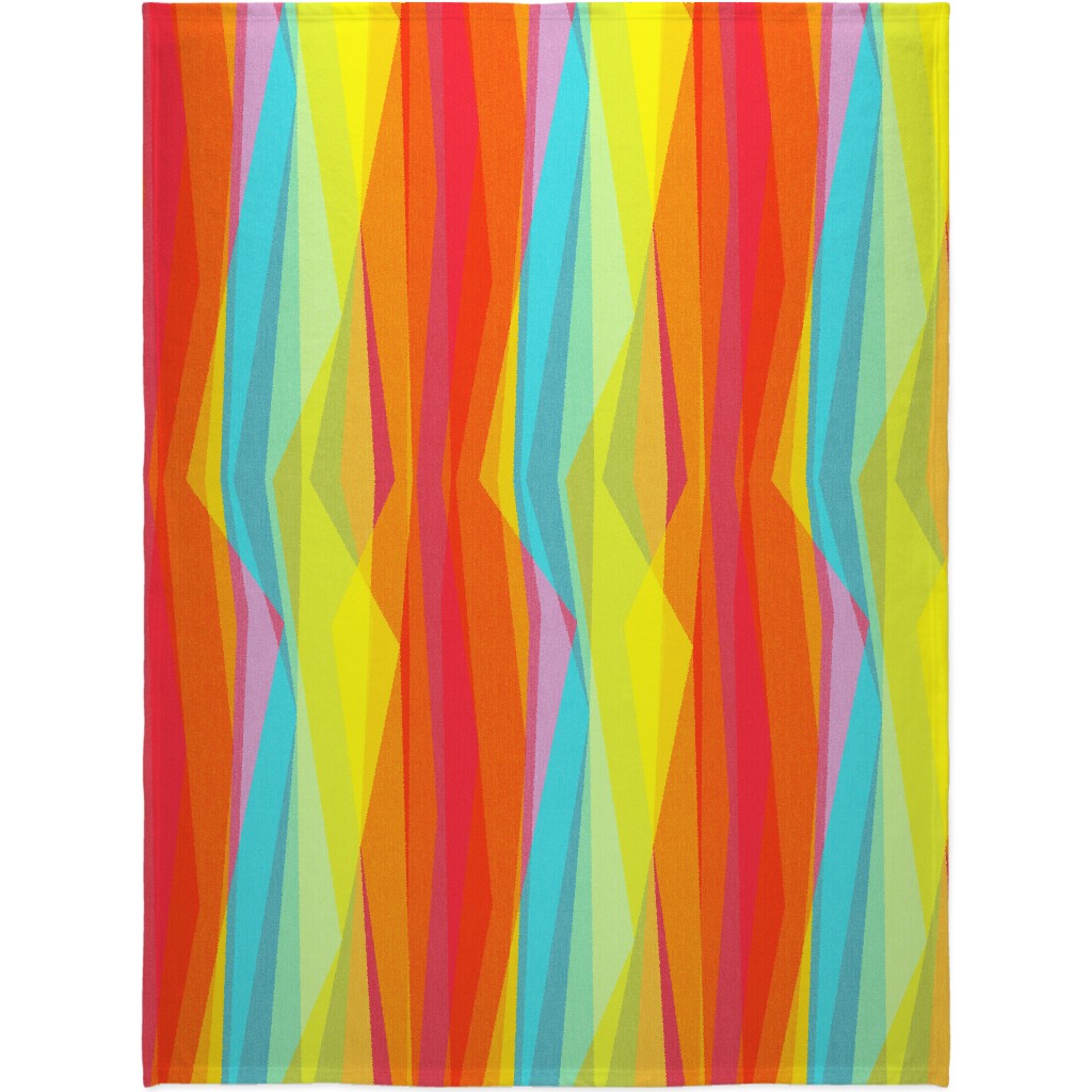 Geo Stripes Vertical - Multi Blanket, Fleece, 60x80, Multicolor