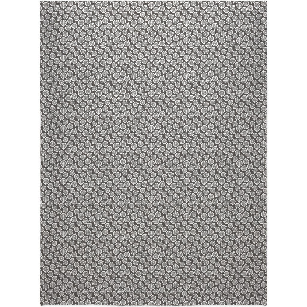 Pomegranate - Black & White Blanket, Fleece, 60x80, Gray, Gray
