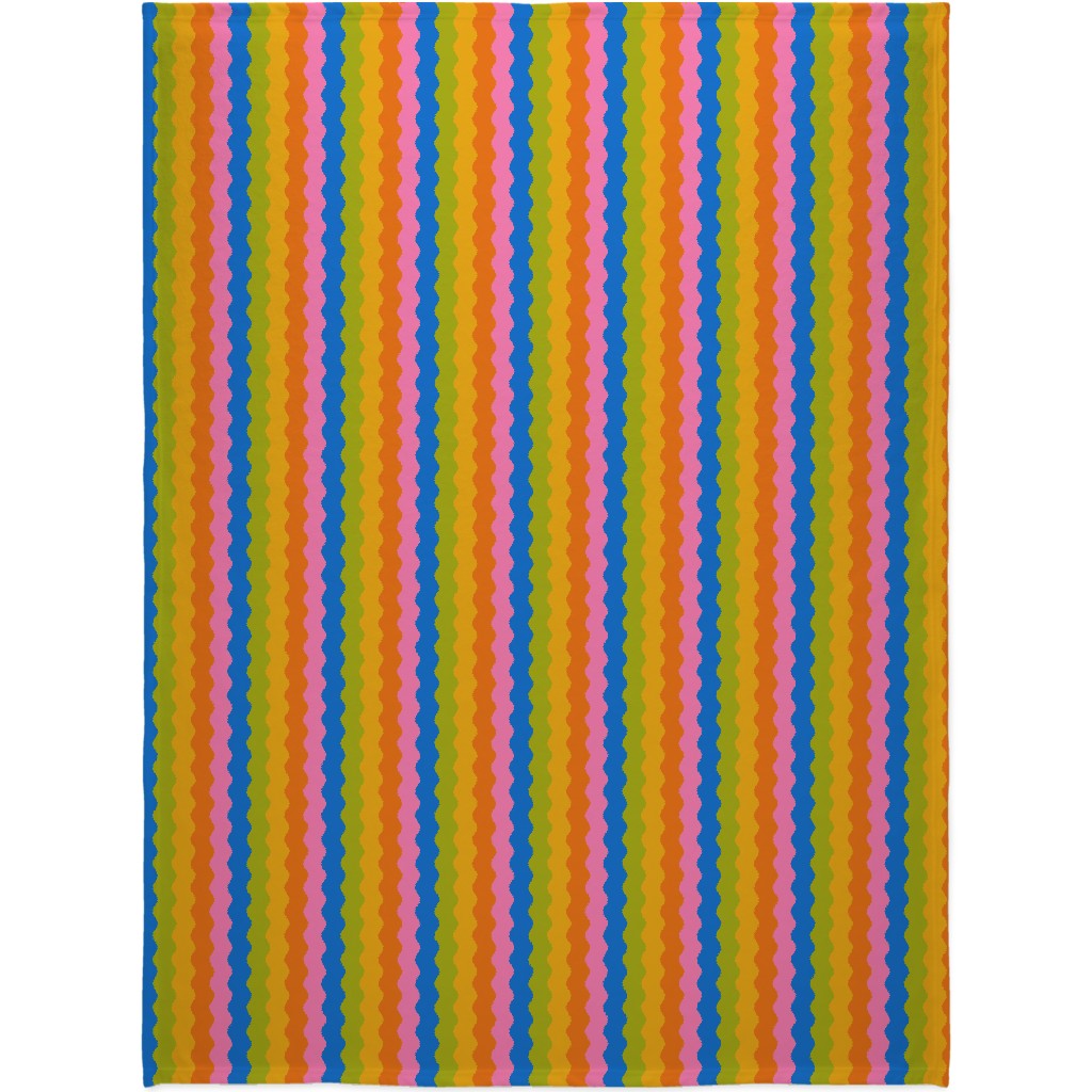 Rainbow Squiggles Blanket, Fleece, 60x80, Multicolor