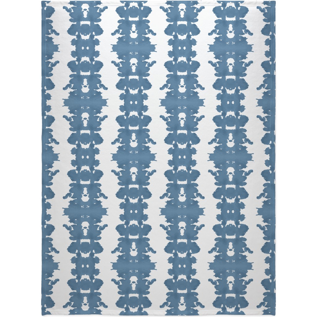 Double Inkblot - Blue Blanket, Fleece, 60x80, Blue, True Blue