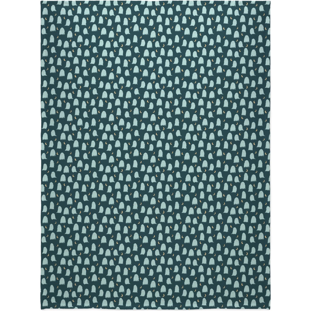 Cute Halloween Ghosts Blanket, Fleece, 60x80, Green, Seaweed