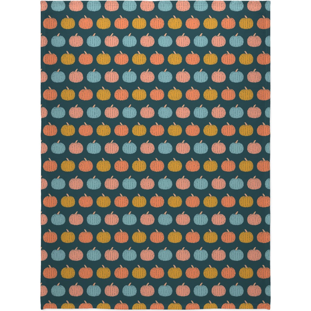 Colorful Halloween - Teal and Orange Blanket, Fleece, 60x80, Multicolor