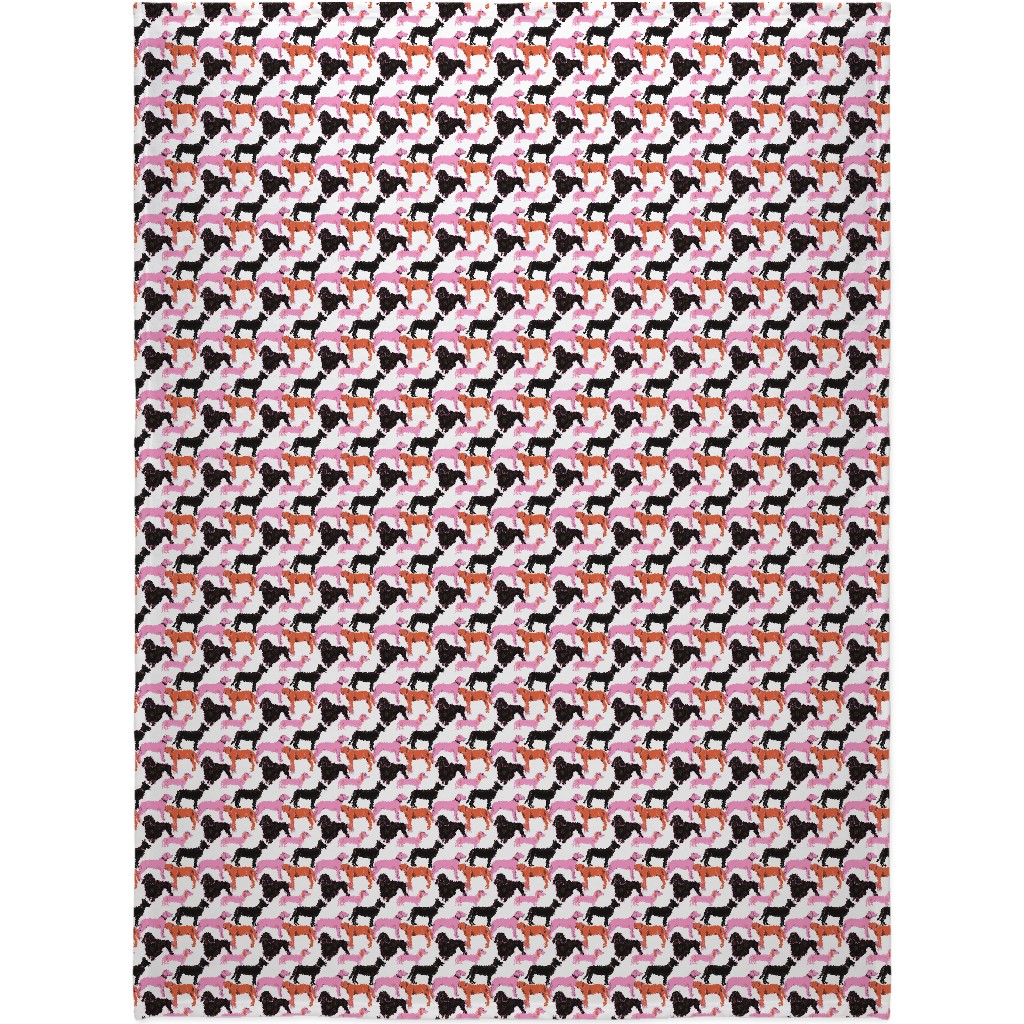 Goofy Dog Friends Blanket, Fleece, 60x80, White, White