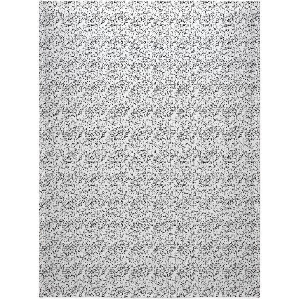 Puppies Blanket, Fleece, 60x80, White, White