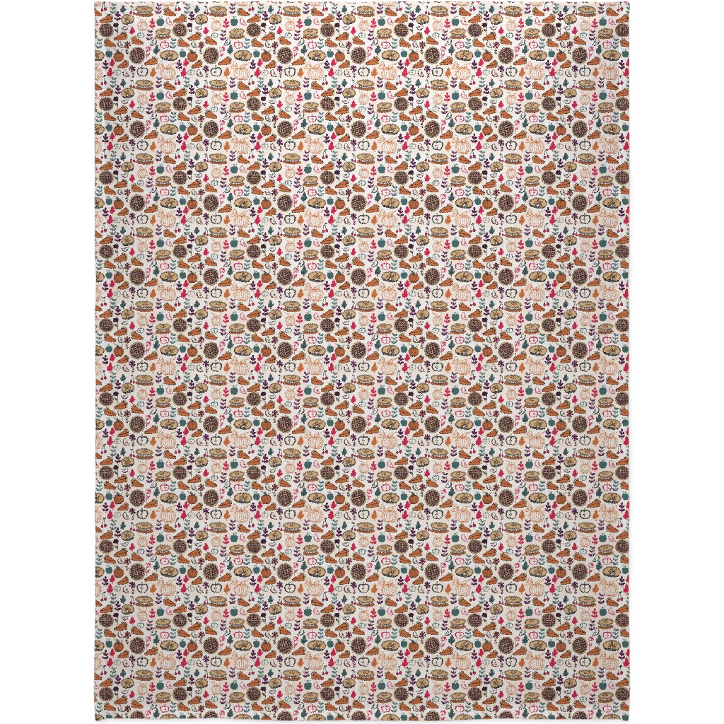 Thanksgiving Apple and Pumpkin Pies Blanket, Fleece, 60x80, Multicolor