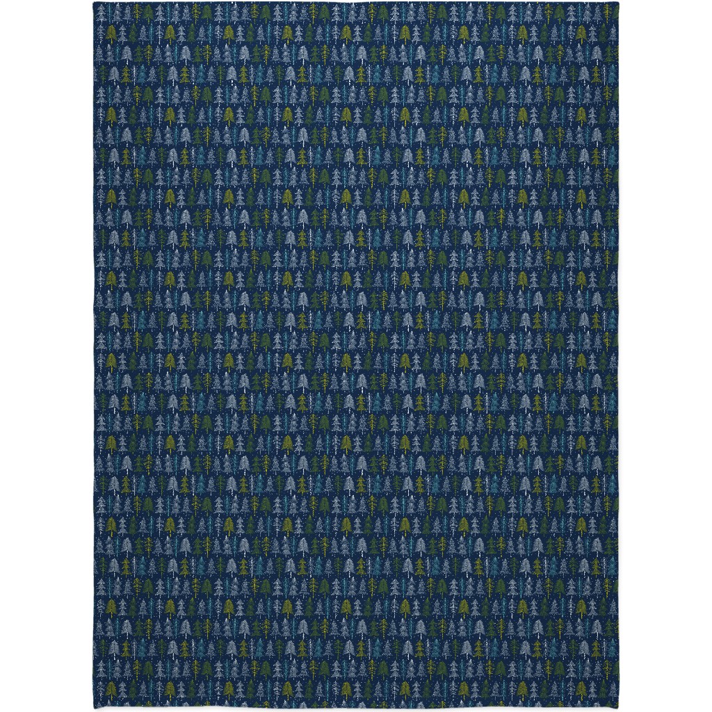 Oh' Christmas Tree Blanket, Fleece, 60x80, Blue, Silhouette