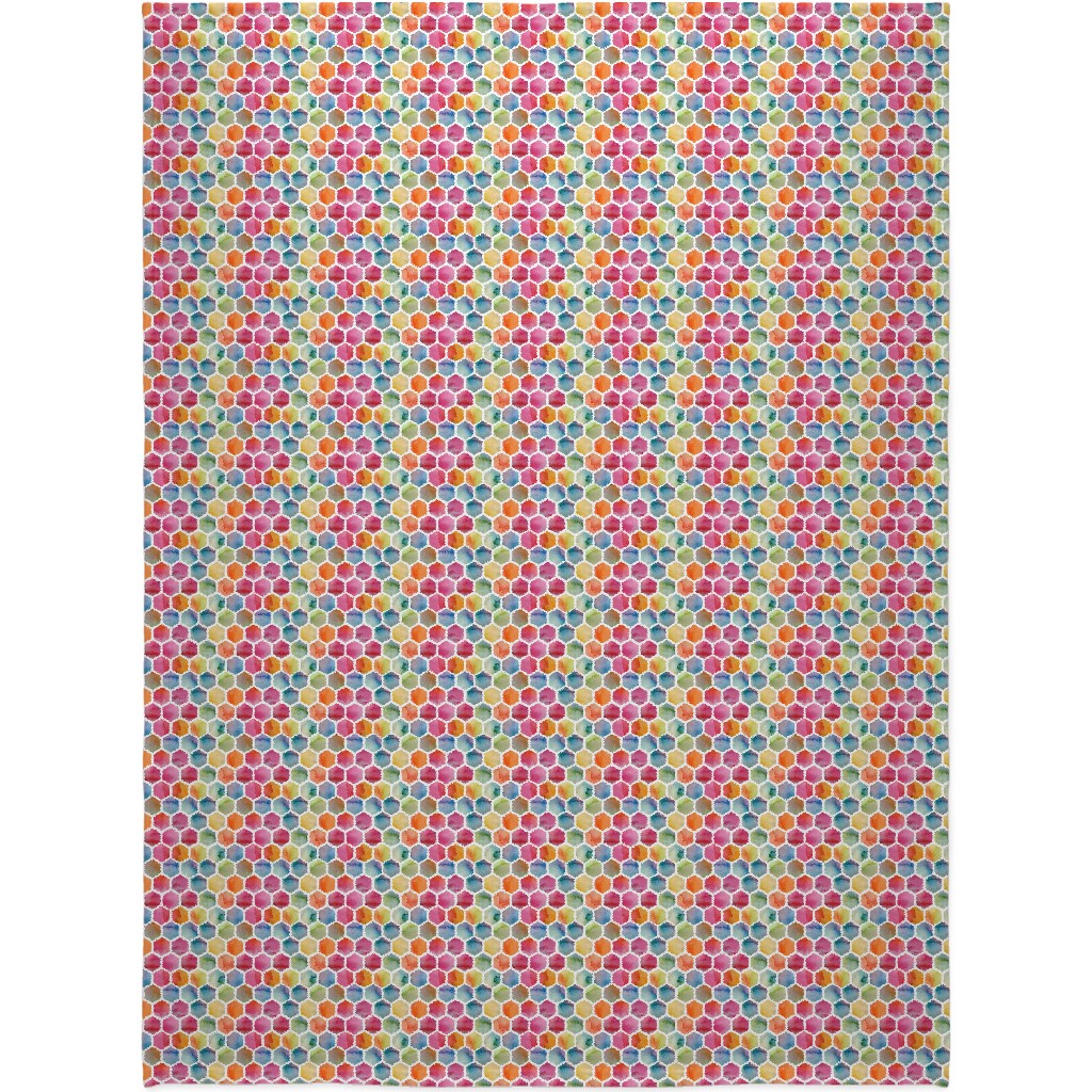 Watercolour Hexagons - Multi Blanket, Fleece, 60x80, Multicolor