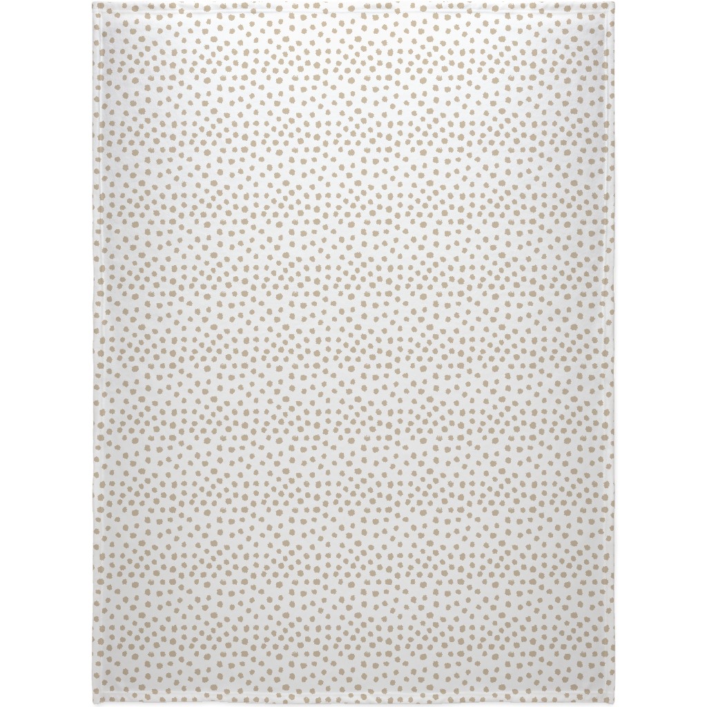 Soft Painted Dots Blanket, Fleece, 60x80, Beige, Wheat