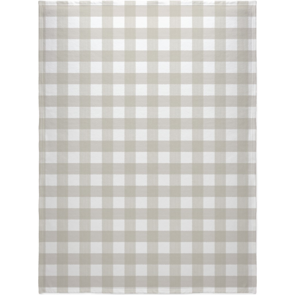 Buffalo Check Blanket, Fleece, 60x80, Beige, Wheat
