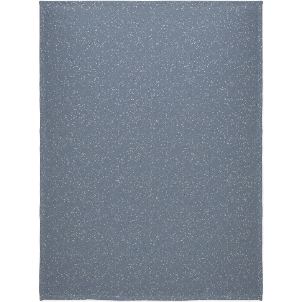 Constellations - Grey With Gold Stars Blanket, Fleece, 60x80, Gray, Gray
