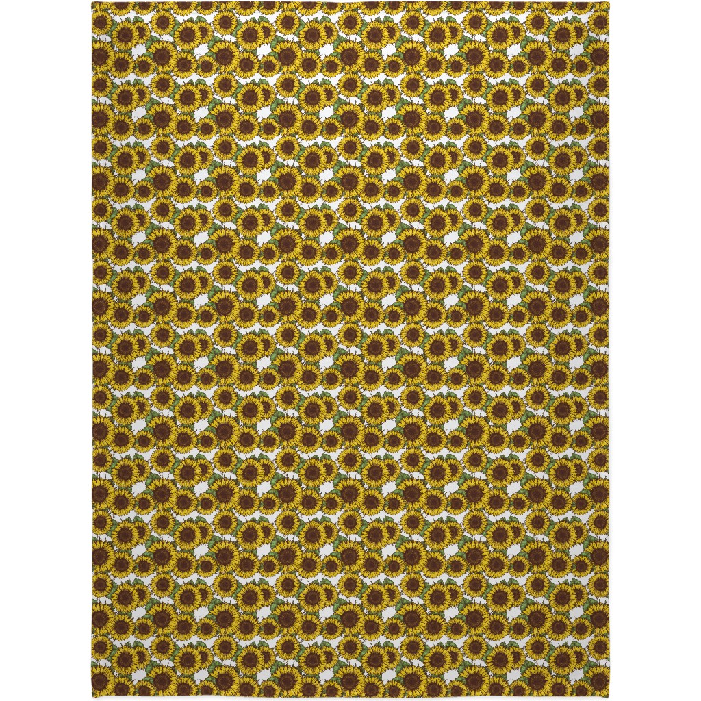 Sunflowers Blanket, Fleece, 60x80, Yellow, Classic Yellow