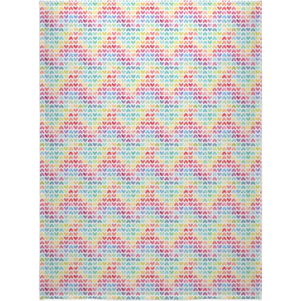 Rainbow Hearts - Multi Blanket, Fleece, 60x80, Multicolor