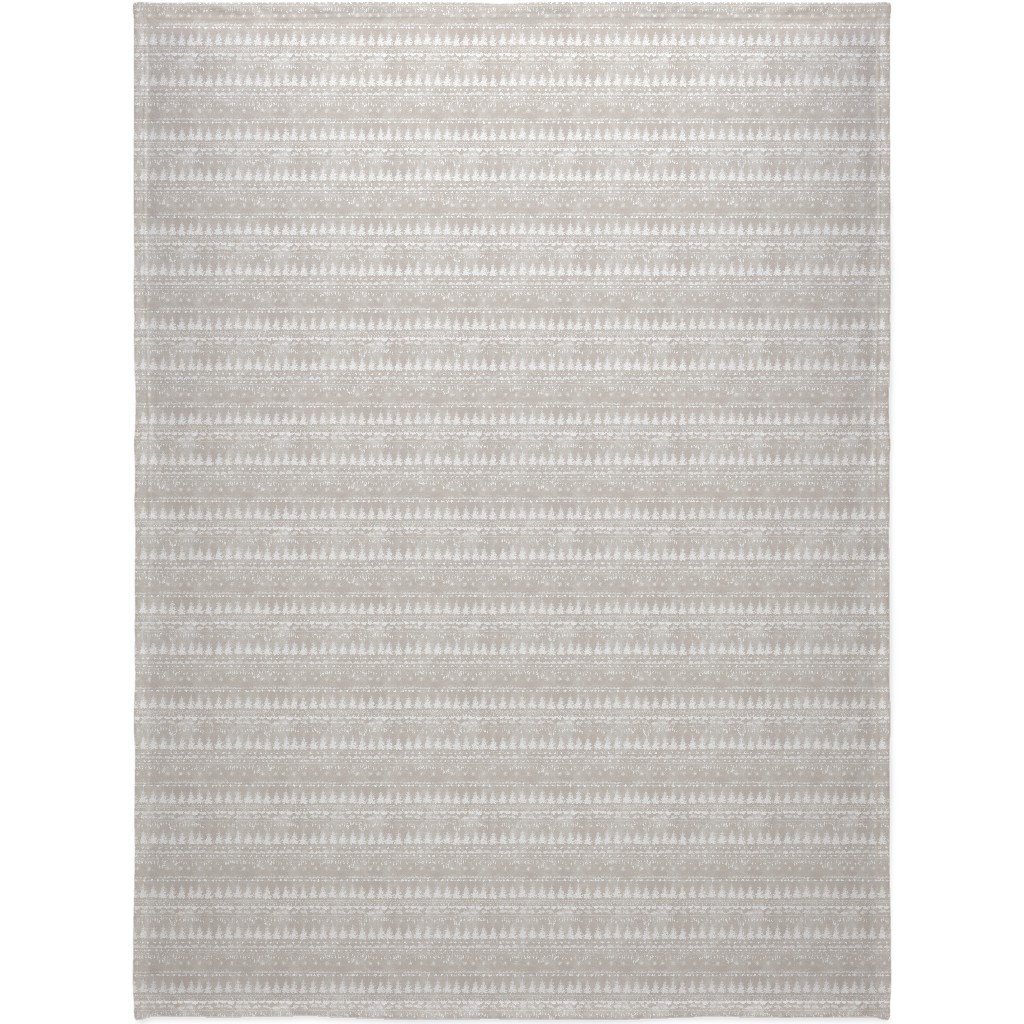 Vintage Christmas Stripe Blanket, Fleece, 60x80, Gray, Pebble