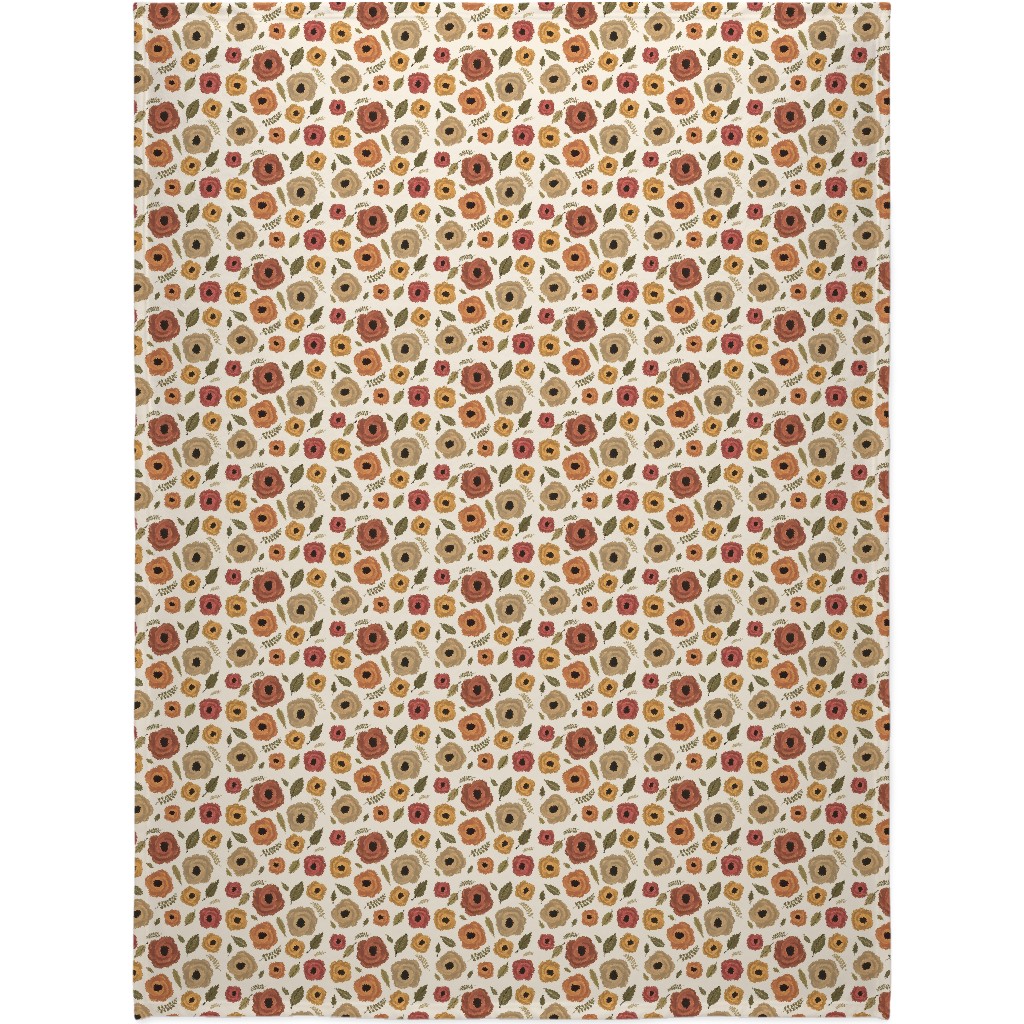Fall Flowers - Light Blanket, Fleece, 60x80, Multicolor