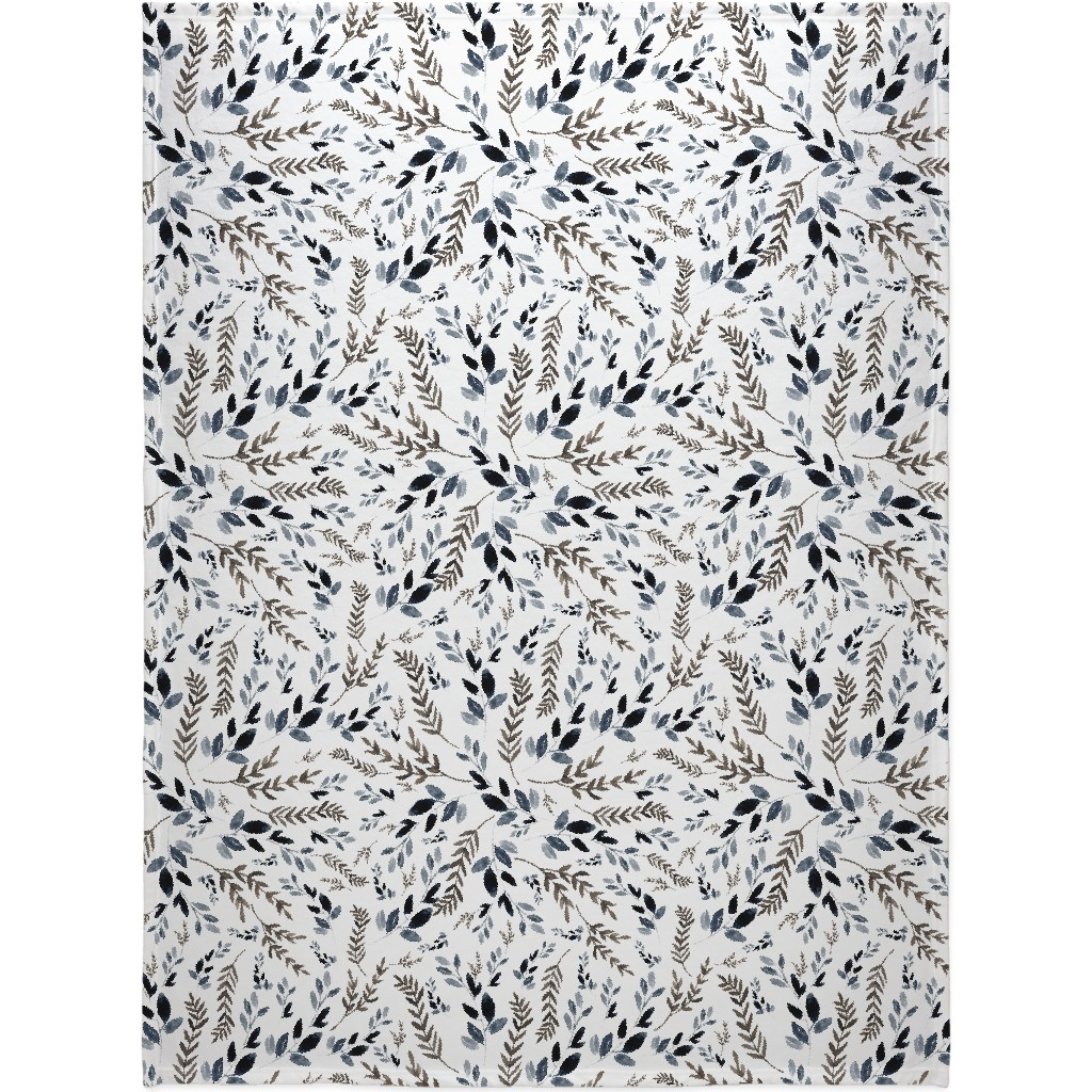 October in the Wild - Foliage Blanket, Fleece, 60x80, Gray, Gray
