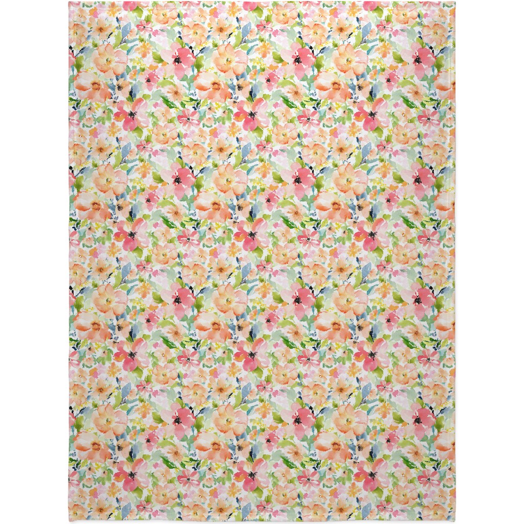 Floral Love Print Blanket, Fleece, 60x80, Multicolor