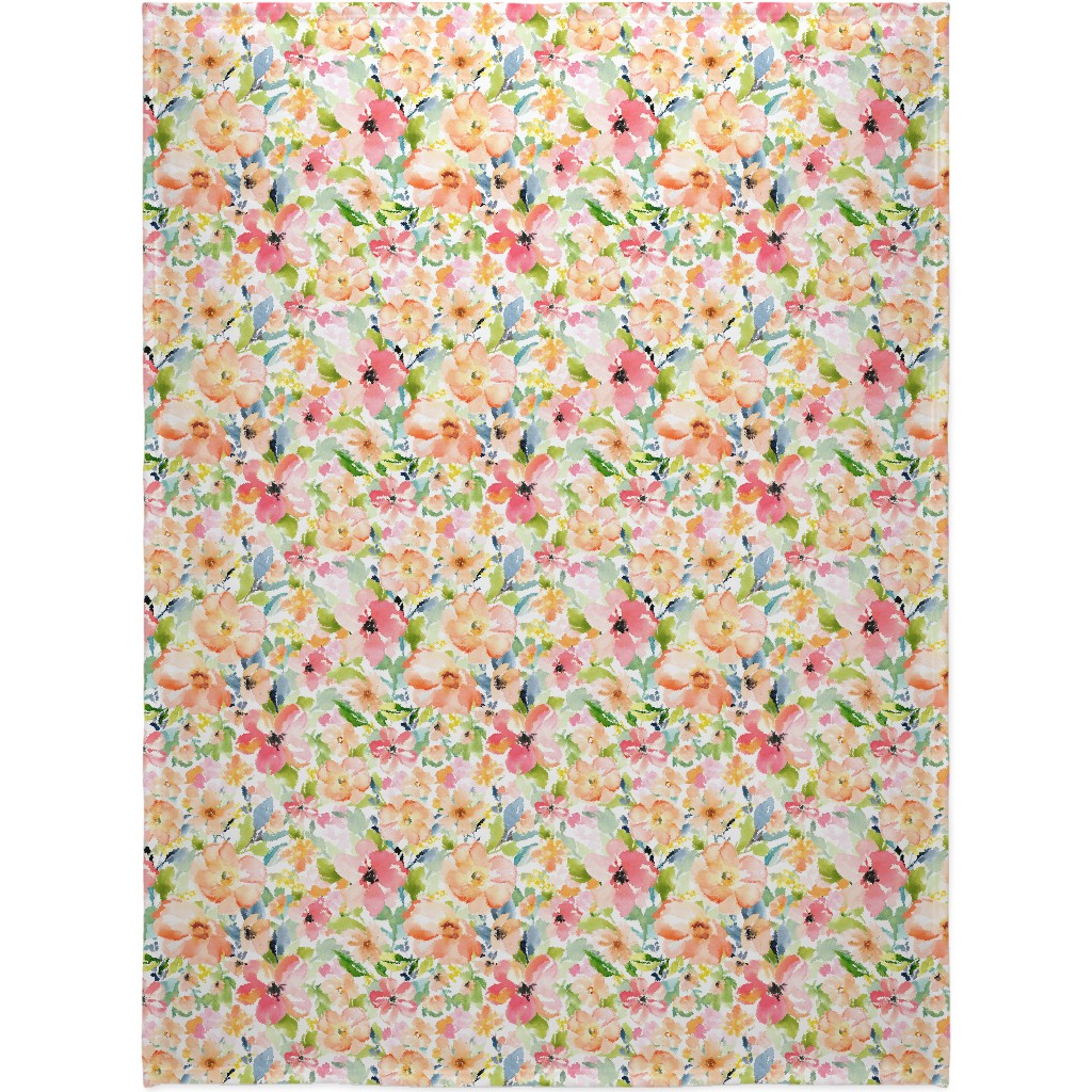 Floral Love Print Blanket, Fleece, 60x80, Multicolor