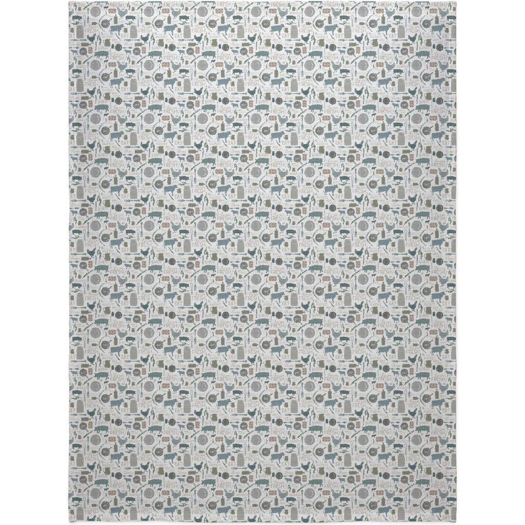 Sing for Your Supper - Gather Round & Give Thanks Blanket, Fleece, 60x80, Blue, True Blue