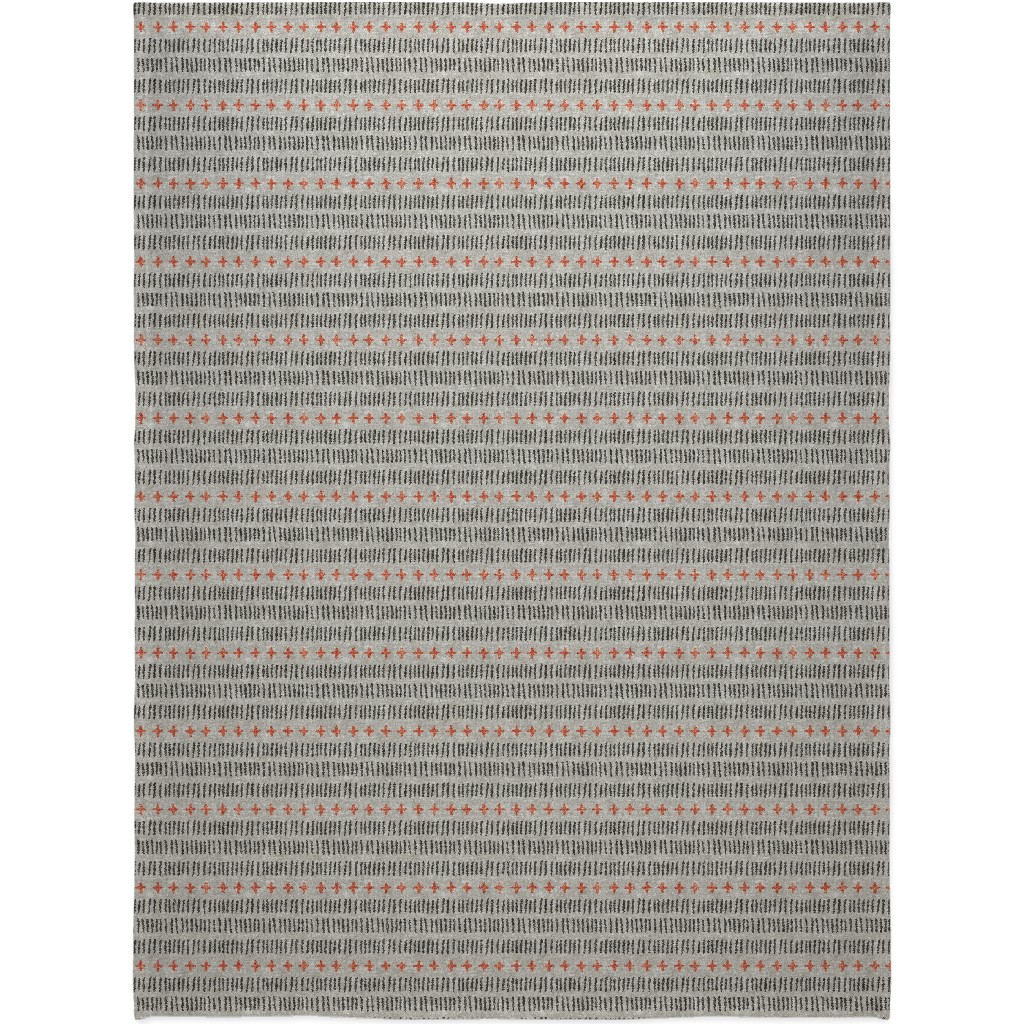 Modern Farmhouse Dash - Multi on Beige Blanket, Fleece, 60x80, Gray, Gray