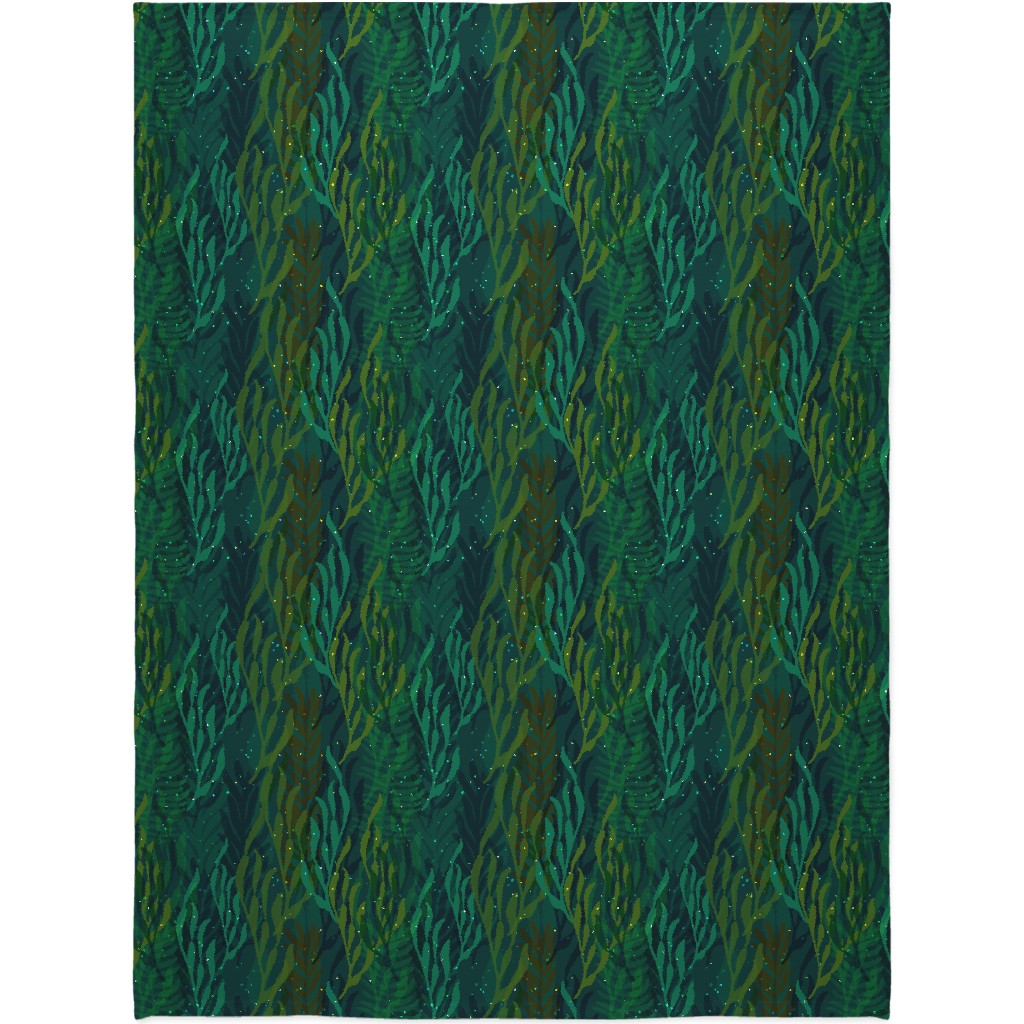 Underwater Forest - Emerald Blanket, Fleece, 60x80, Green