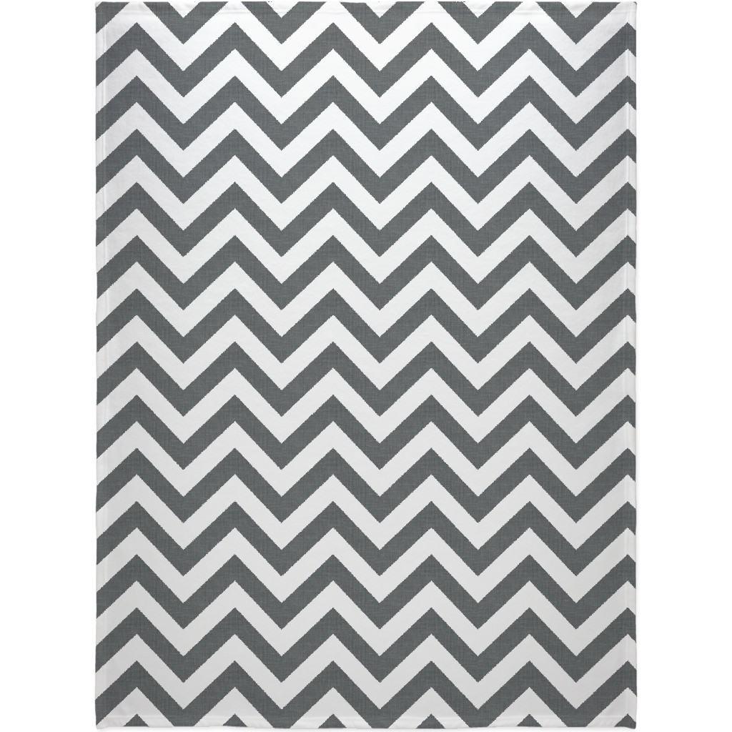 Chevron - Gray Blanket, Fleece, 60x80, Gray