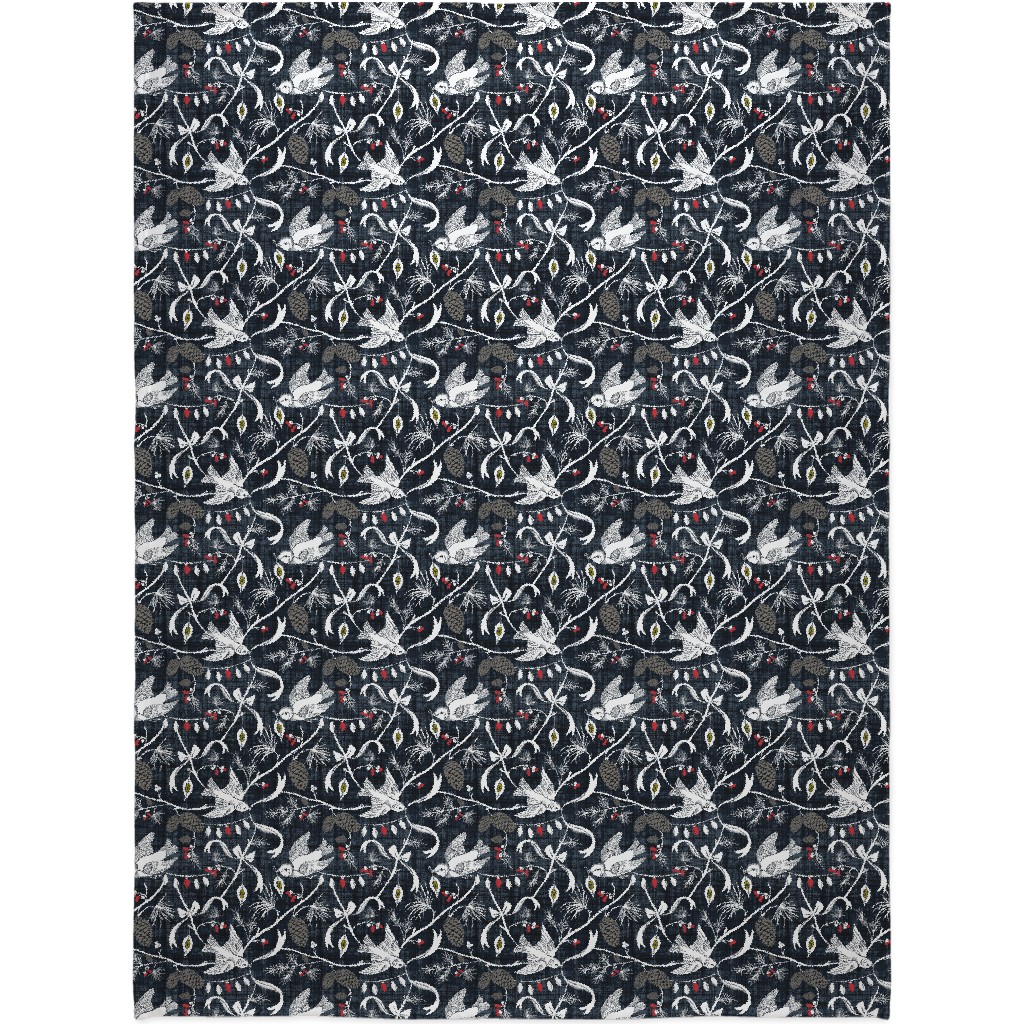 Merry Forest Blanket, Fleece, 60x80, Black, Golden