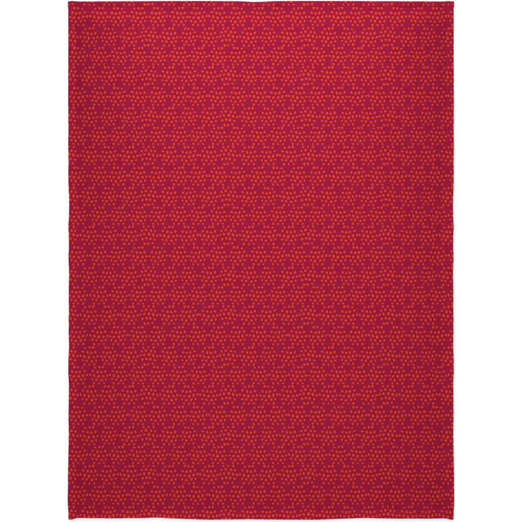 Hexagon Dots - Red and Orange Blanket, Fleece, 60x80, Red