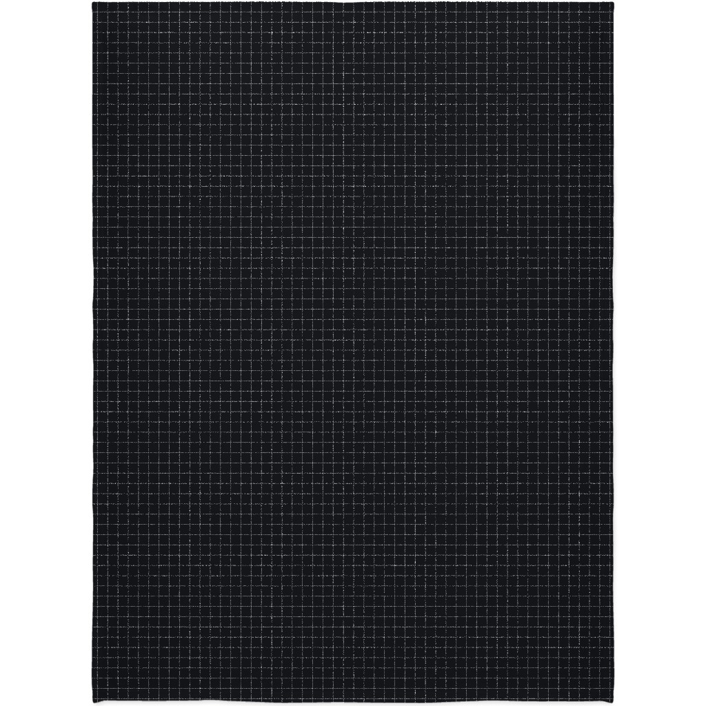 Grid - Black Ad White Blanket, Fleece, 60x80, Black