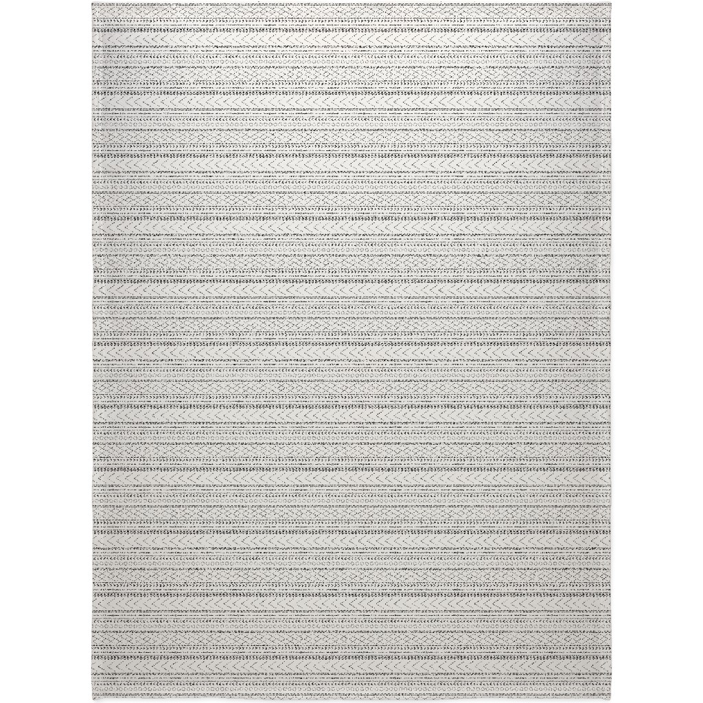 Minimal Mudcloth Bohemian - Light Blanket, Fleece, 60x80, Beige, Pearl