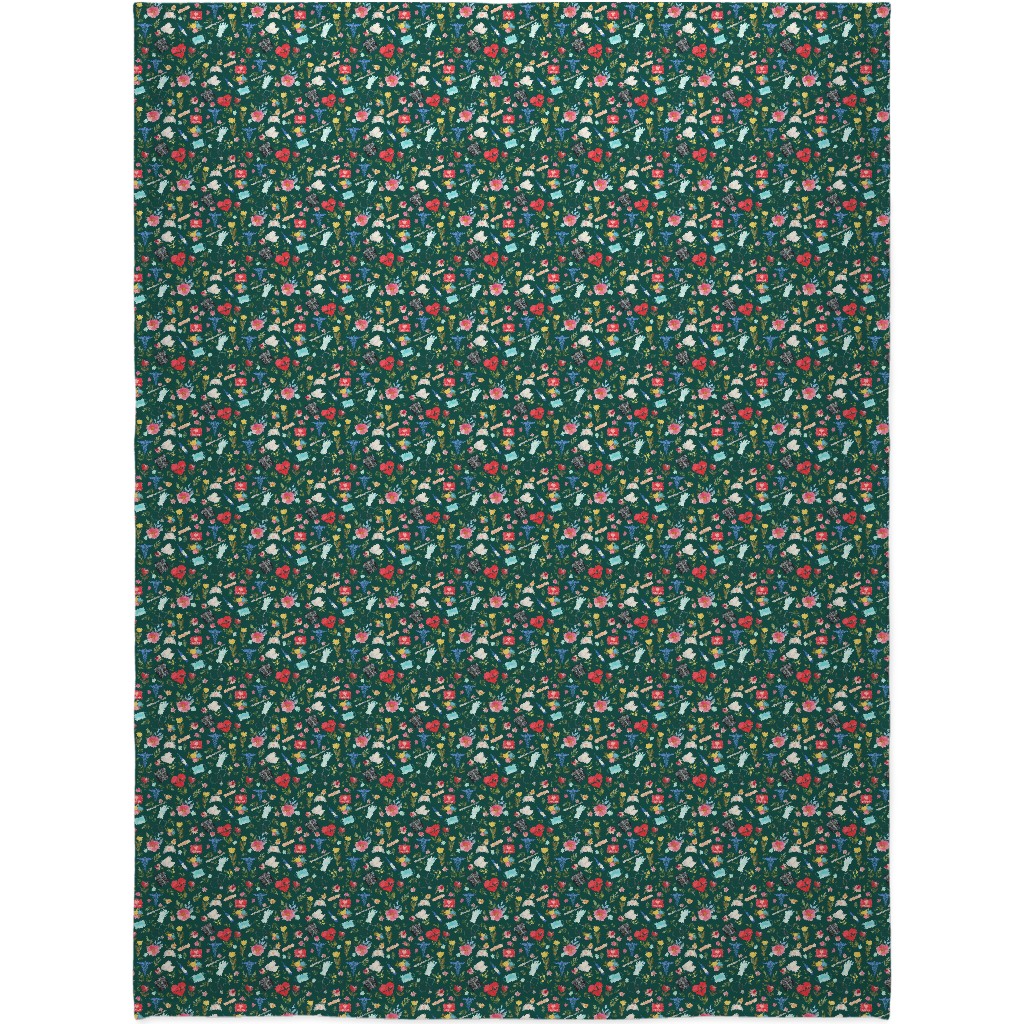 Love To Care Blanket, Fleece, 60x80, Green, Deep Sea