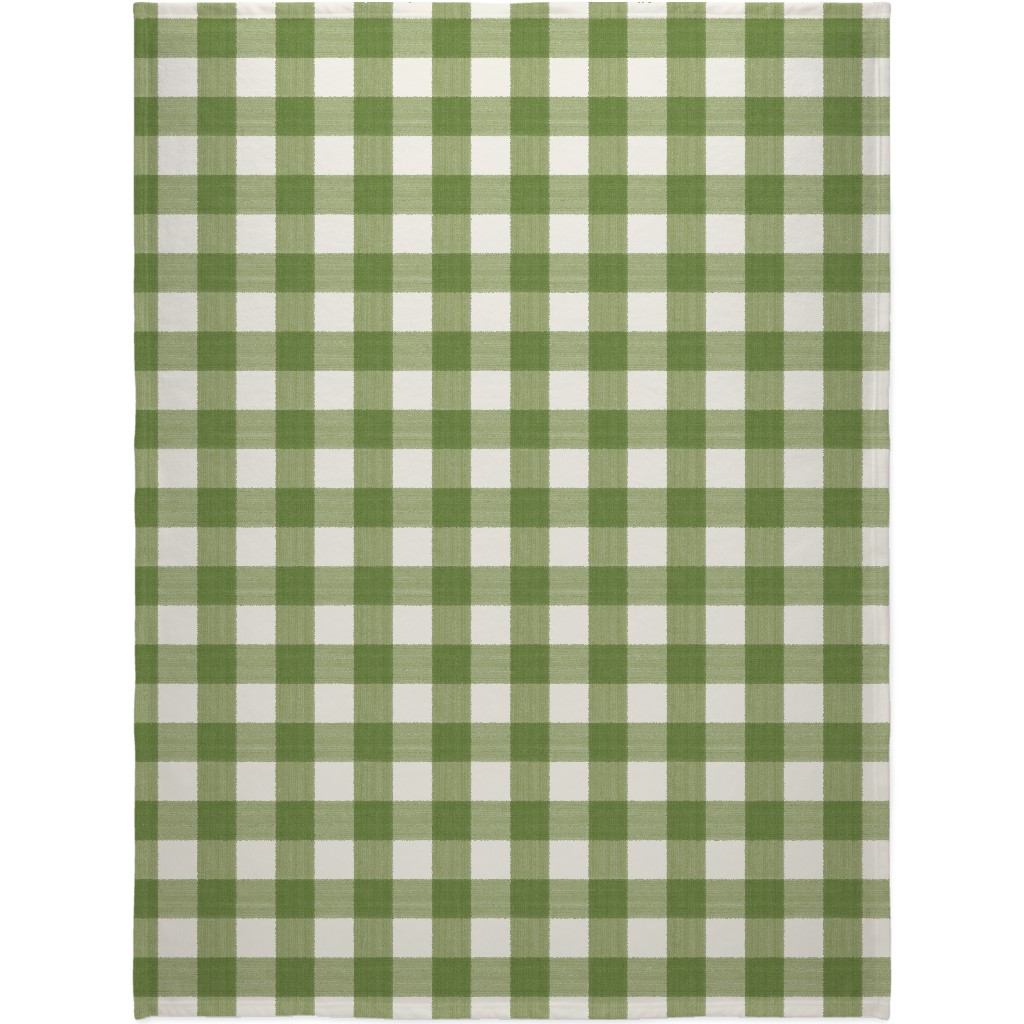 Buffalo Check Blanket, Fleece, 60x80, Green