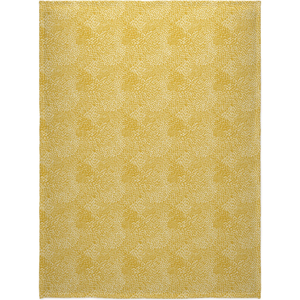 Abstract Brushstrokes Blanket, Fleece, 60x80, Yellow