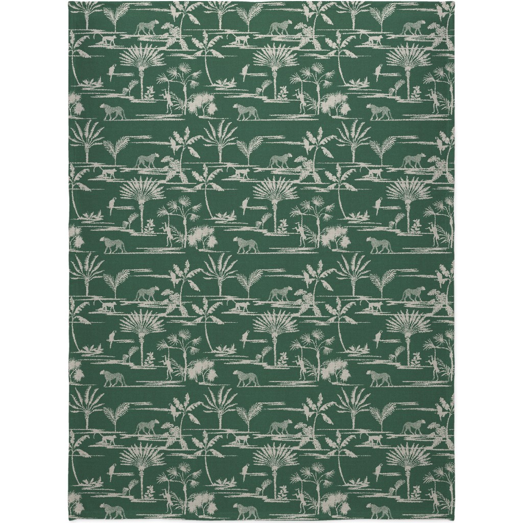 Jungle Thrive - Green Blanket, Fleece, 60x80, Green, Classic Green