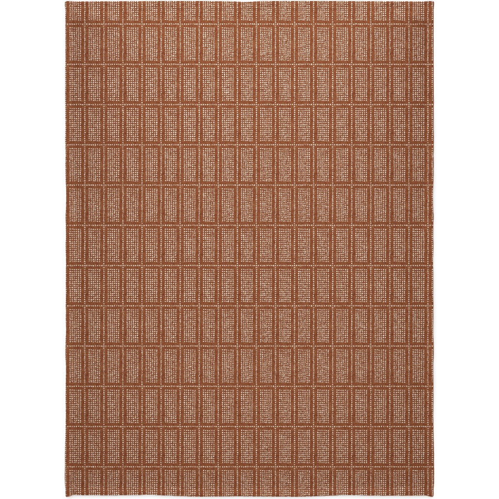 Dotty Boho Geometric - Ginger Blanket, Fleece, 60x80, Orange