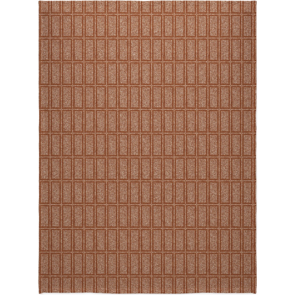 Dotty Boho Geometric - Ginger Blanket, Fleece, 60x80, Orange, Orange