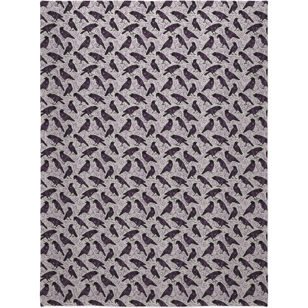 Raven - Ivory Blanket, Fleece, 60x80, Purple, Purple